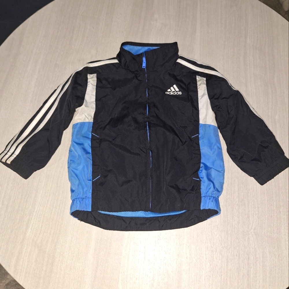 Adidas Black and Light Blue Track Jacket
